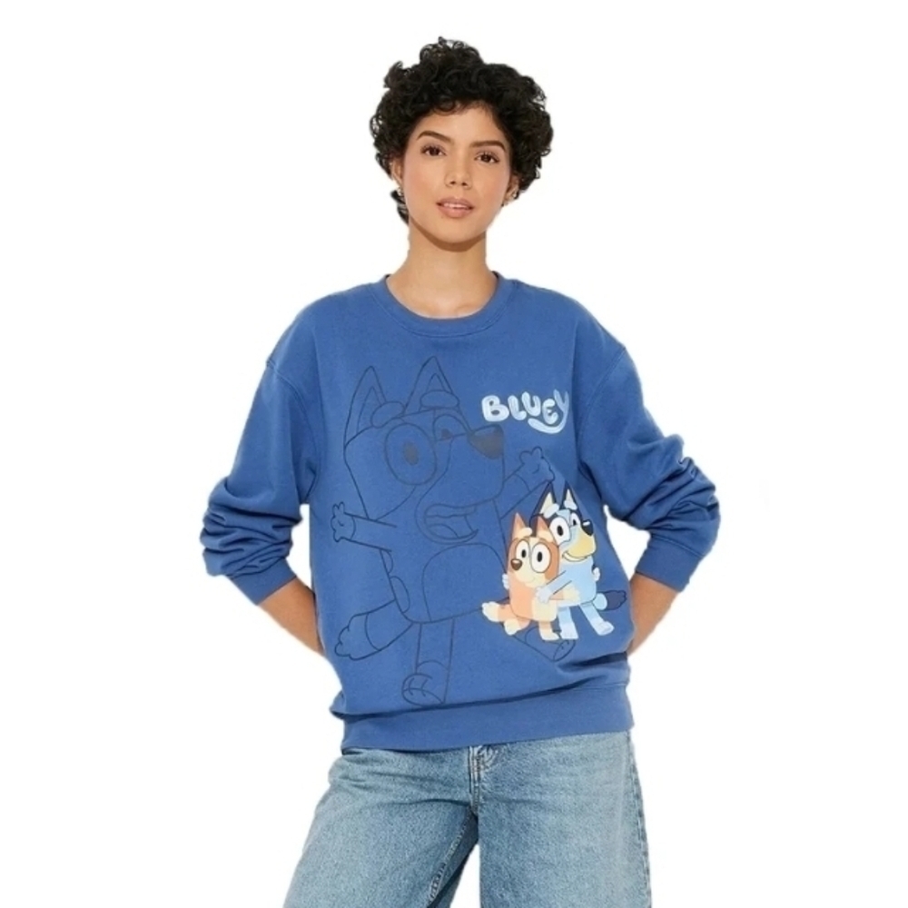 Bluey and Bingo Graphic Sweatshirt Blue Length 25 Size S PTP 20